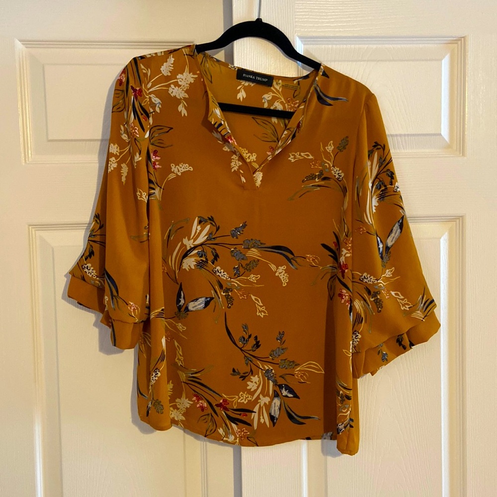 3/4 Bubble Sleeve Printed Blouse